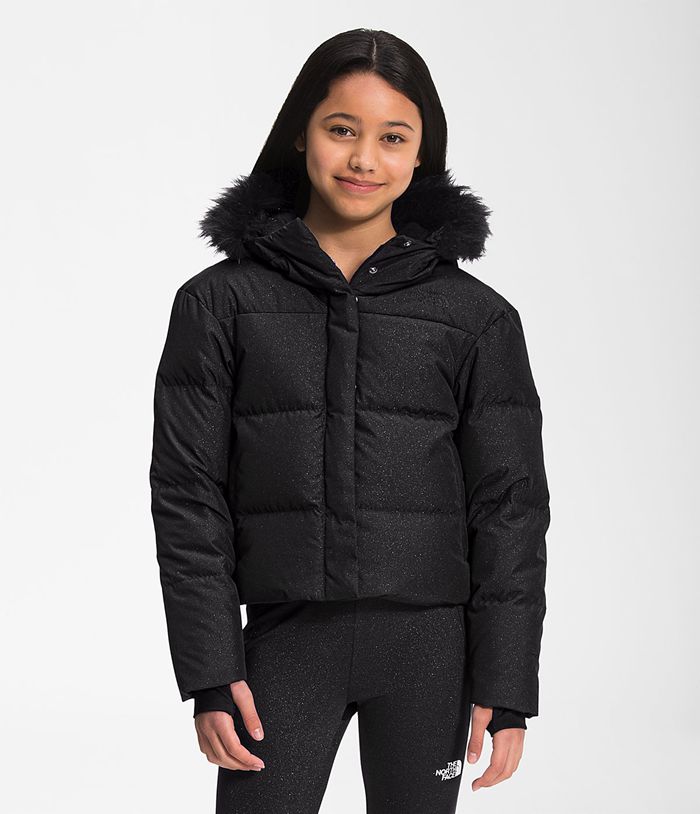 The North Face Girls Jacket Printed Dealio City 764MWZKLE - Black